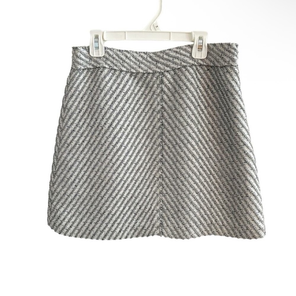 Theory Blue White Mini Striped Skirt Size 2 Skater Aline Retro Preppy
